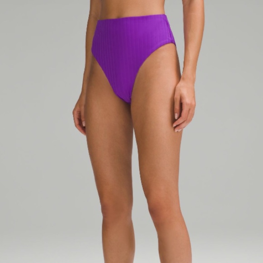 lululemon Ribbed High Waist Skimpy-Fit Bikini Bottom in atomic purple
